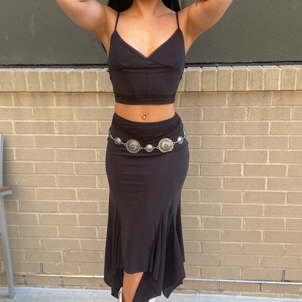 Black skirt and top set